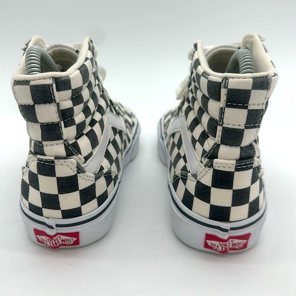 Vans Sk8 Hi Shoes Sneakers Women’s 5.0 Black White Canvas Checkerboard - Picture 7 of 13